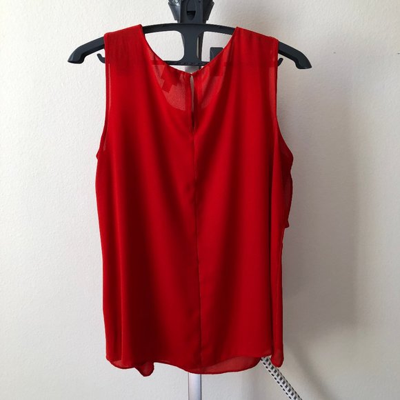 Worthington Sheer Red Tank Top - Picture 2 of 4